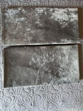 Soft Velvet Pillow Shams - Silver Gray Set